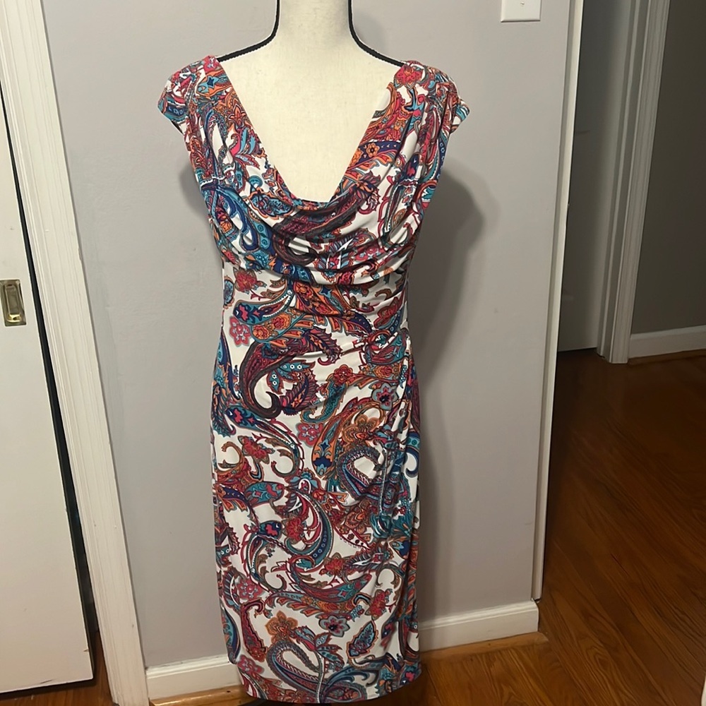 NWOT Lauren Ralph Lauren Jersey Draped Dress